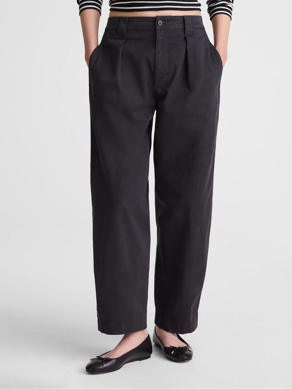 NWT Madewell Barrel Leg Chino Pant in Pepper Dark Grey Size 26 Crop $128 NZ210